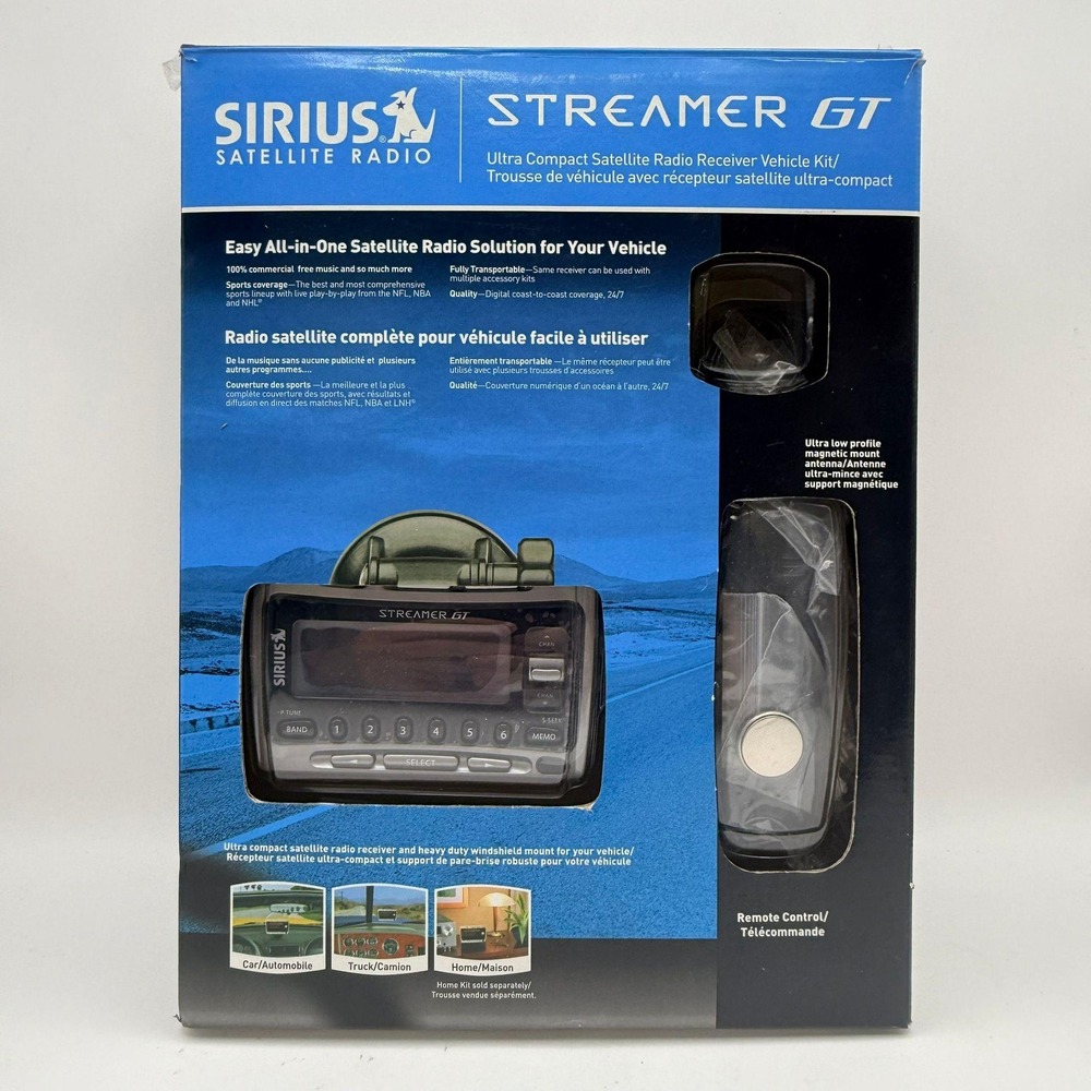 Sirius Streamer GT Satellite Radio Receiver Vehicle Kit SIR-SL1C New Box
